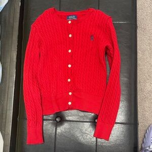 Polo by Ralph Lauren Women's Red Cable Cardigan